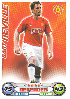 Gary Neville Manchester United 2008/09 Topps Match Attax #183